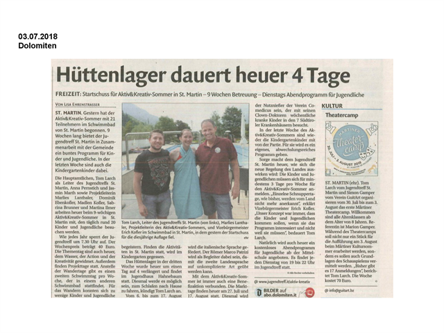 03.07.2018 Dolomiten, Hüttenlager dauert heuer 4 Tage.pdf