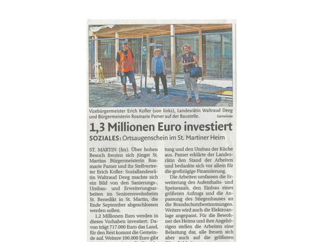 Dolomiten - 1,3 Millionen Euro investiert
