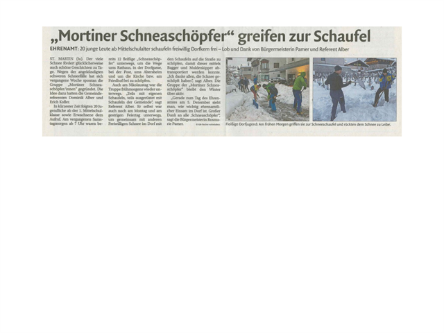 Dolomiten - „Mortiner Schneaschöpfer“ greifen zur Schaufel