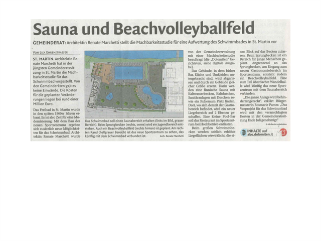 Dolomiten - Sauna und Beachvolleyballfeld