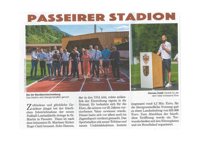 Tageszeitung - Passeirer Stadion