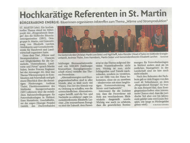 Dolomiten - Hochkarätige Referenten in St.Martin