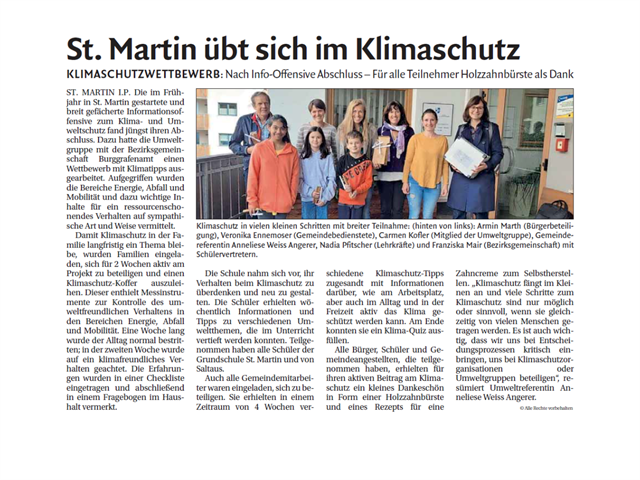 Dolomiten - St. Martin übt sich im Klimaschutz