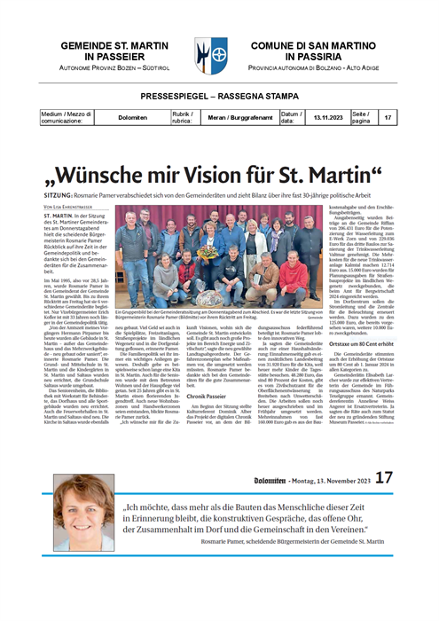 Dolomiten - Wünsche mir Vision für St. Martin