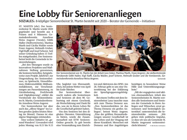 Dolomiten - Eine Lobby für Seniorenanliegen